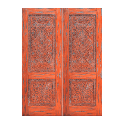 2-Panel Unique Mahogany Exterior Double Door Slabs – 30 Istanbul