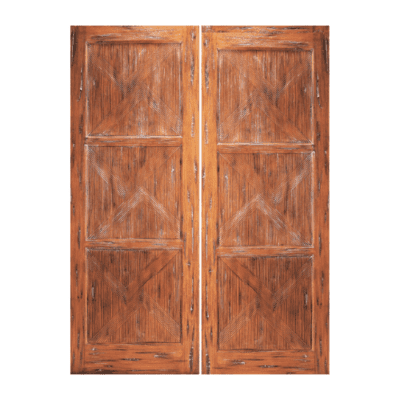 3-Panel Unique Mahogany Exterior Double Door Slabs – 38 Kyoto