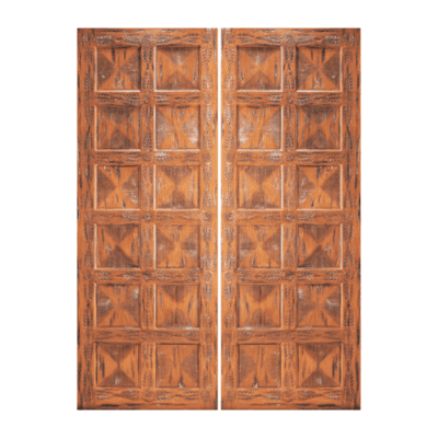 12-Panel Unique Mahogany Exterior Double Door Slabs – 39 Santa Fe