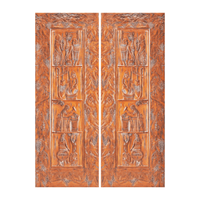 4-Panel Unique Mahogany Exterior Double Door Slabs – 40 El Vino