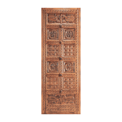 11-Panel Unique Mahogany Exterior Single Door Slab – 43 Bombay