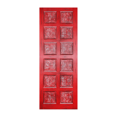 12-Panel Unique Mahogany Exterior Single Door Slab – 48 Oriental
