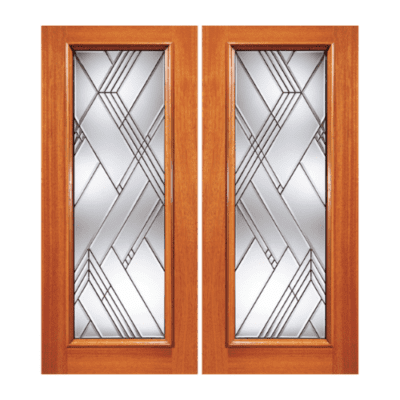 Full-Lite Classic Mahogany Exterior Double Door Slabs – 800 Series