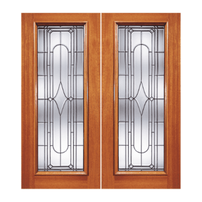 Full-Lite Classic Mahogany Exterior Double Door Slabs – 840 Series