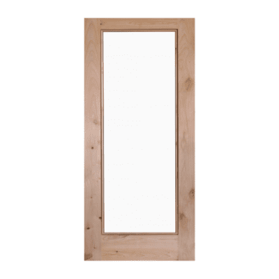 Full-Lite Classic Knotty Alder Exterior Single Door Slab – Alder 1/1 Dual Clear