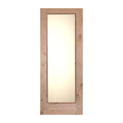 Full-Lite Classic Knotty Alder Exterior Single Door Slab – Alder 1/1 White Lami