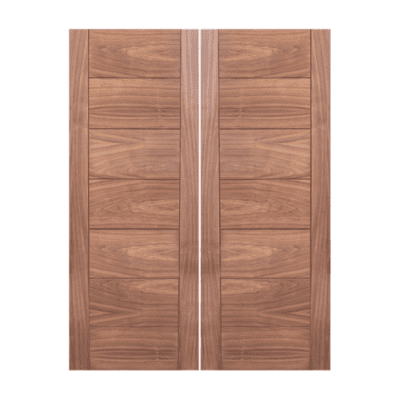 Midcentury Modern Walnut Exterior Double Door Slabs – EW-510