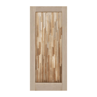 1-Panel Midcentury Modern Rustic Hardwood Exterior Single Door Slab – FL 1 Panel