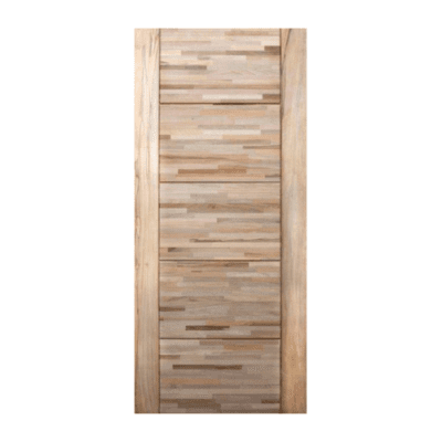 5-Panel Midcentury Modern Rustic Hardwood Exterior Single Door Slab – FL 5 Panel