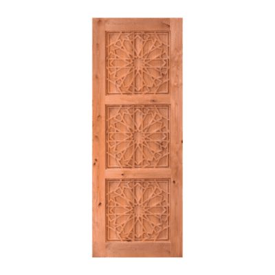 3-Panel Unique Mahogany Exterior Single Door Slab – MR 22 Rabat