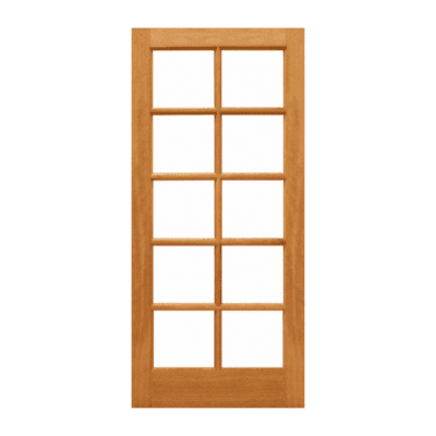 10-Lite Farmhouse Mahogany Exterior Single Door Slab – Mah 10/5 Dual Clear