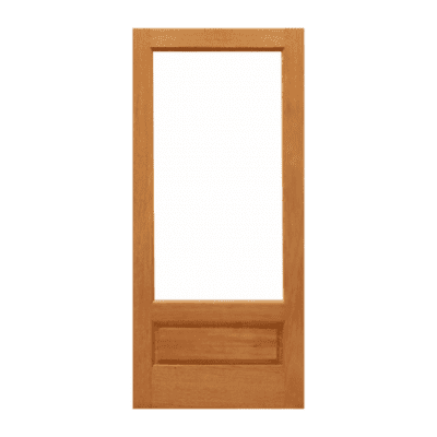 1-Lite over 1-Panel Classic Mahogany Exterior Single Door Slab – Mah 1/1 PB Dual Clear
