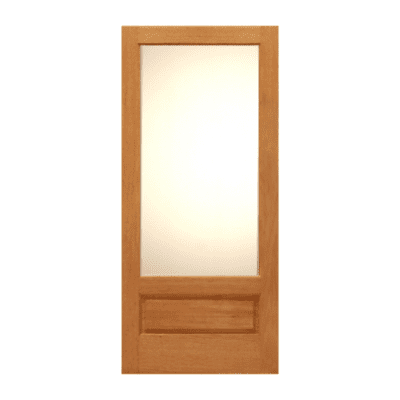 1-Lite over 1-Panel Classic Mahogany Single Door Slab – Mah 1/1 PB White Lami