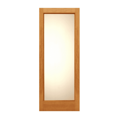 Full-Lite Classic Mahogany Exterior Single Door Slab – Mah 1/1 White Lami