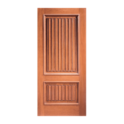 2-Panel Unique Mahogany Exterior Single Door Slab – Model 11