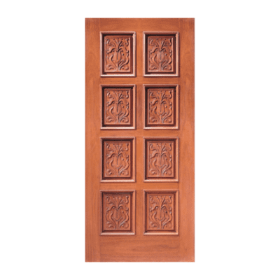 8-Panel Unique Mahogany Exterior Single Door Slab – Model 2