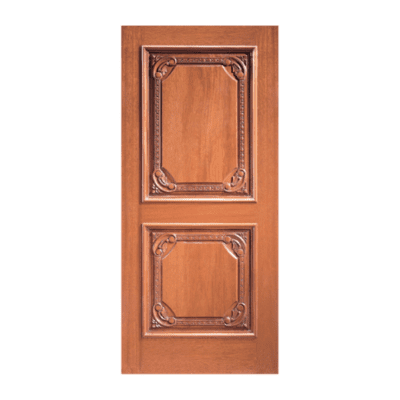 2-Panel Unique Mahogany Exterior Double Door Slabs – Model 610