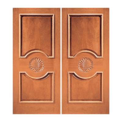 2-Panel Unique Mahogany Exterior Double Door Slabs – Model 620