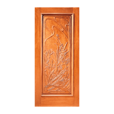 1-Panel Unique Mahogany Exterior Single Door Slab – Model 7