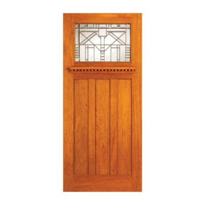 3-Lite over 3-Panel Craftsman Mahogany Exterior Single Door Slab – Model AC 701 A