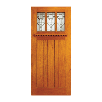 3-Lite over 3-Panel Craftsman Mahogany Exterior Single Door Slab – Model AC 701 B