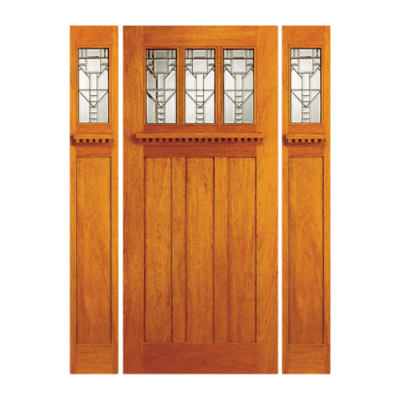 3-Lite over 3-Panel Craftsman Mahogany Exterior Sidelite Door Slabs – Model AC 701 B