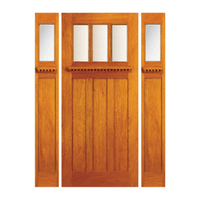 3-Lite over 3-Panel Craftsman Mahogany Exterior Sidelite Door Slabs – Model AC 701 Bevel