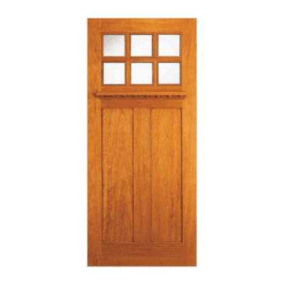 6-Lite over 2-Panel Craftsman Mahogany Exterior Single Door Slab – Model AC 703 B