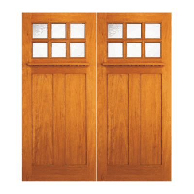 6-Lite over 2-Panel Craftsman Mahogany Exterior Double Door Slabs – Model AC 703 B