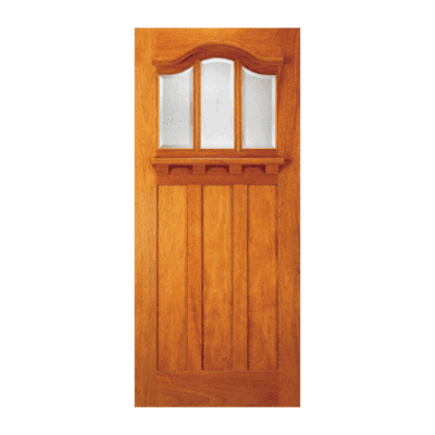 3-Lite over 3-Panel Craftsman Mahogany Exterior Single Door Slab – Model AC 704 GC