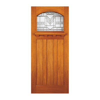 1-Lite over 3-Panel Craftsman Mahogany Exterior Single Door Slab – Model AC 705 A