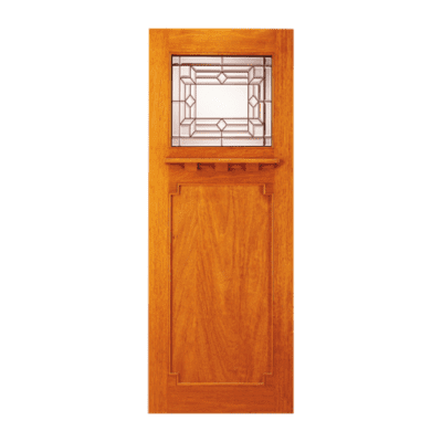 1-Lite over 1-Panel Craftsman Mahogany Exterior Single Door Slab – Model AC 707 A
