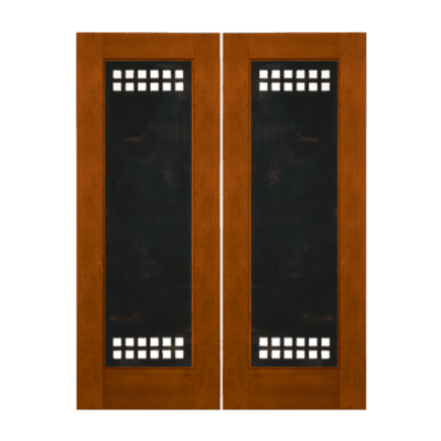 2-Lite Unique Mahogany Exterior Double Door Slabs – Model NW 1647 – 2 1/4″ Thick Door