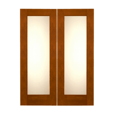Full-Lite Classic Mahogany Exterior Double Door Slabs – Model NW 1657 – 2 1/4″ Thick Door