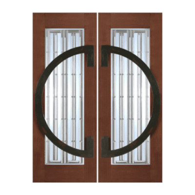 Full-Lite Unique Mahogany Exterior Double Door Slabs – Model NW 1664 – 2 1/4″ Thick Door