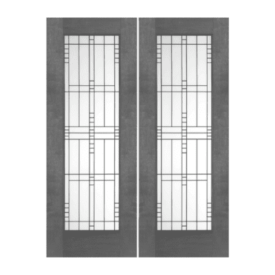 Full-Lite Unique Mahogany Exterior Double Door Slabs – Model NW 1670 – 2 1/4″ Thick Door