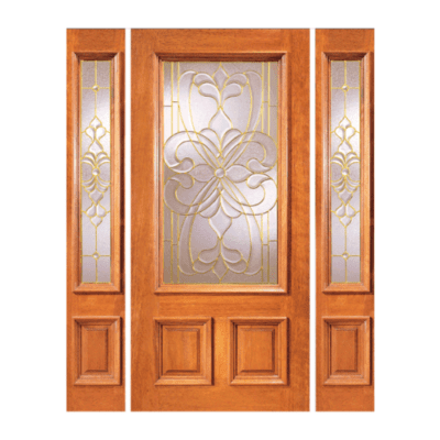 1-Lite over 2-Panel Classic Mahogany Exterior Sidelite Door Slabs – Model X 210