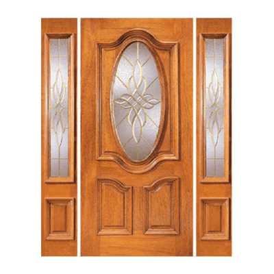 1-Lite over 2-Panel Classic Mahogany Exterior Sidelite Door Slabs – Model X 285