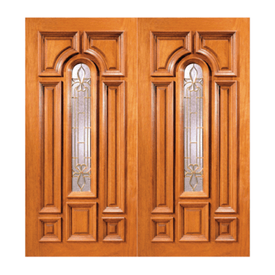 1-Lite Classic Mahogany Exterior Double Door Slabs – Model X 525