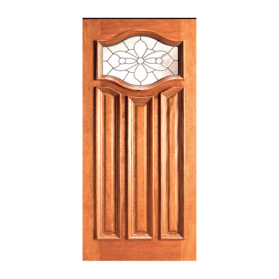 1-Lite over 3-Panel Classic Mahogany Exterior Single Door Slab – Model X 780