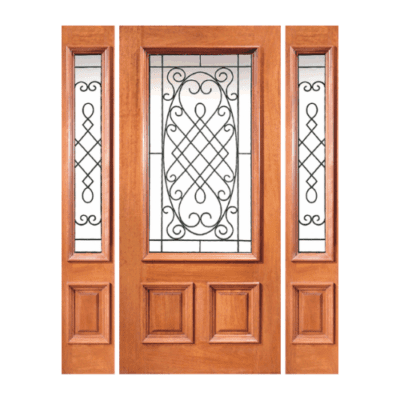 1-Lite over 2-Panel Classic Mahogany Exterior Sidelite Door Slabs – Model XR 201