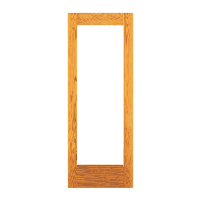 Full-Lite Classic Oak Exterior Single Door Slab – Oak 1/1 Dual Clear