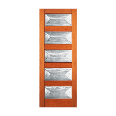 5-Lite Midcentury Modern Mahogany Exterior Single Door Slab – RB 12 Infinity