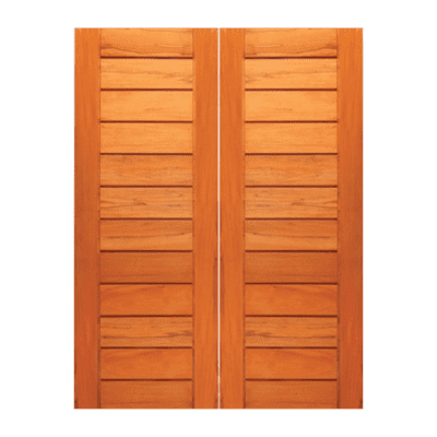 Midcentury Modern Rustic Hardwood Exterior Double Door Slabs – Retro 16