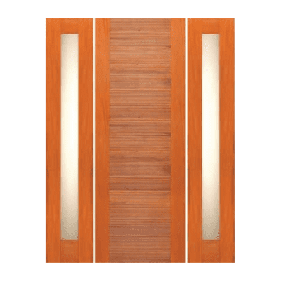 Midcentury Modern Rustic Hardwood Exterior Sidelite Door Slabs – Retro 17 w/R 20 SL