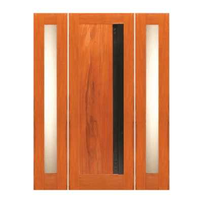 1-Lite Midcentury Modern Rustic Hardwood Exterior Sidelite Door Slabs – Retro 18 w/R 20 SL