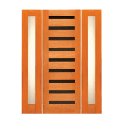 9-Lite Midcentury Modern Rustic Hardwood Exterior Sidelite Door Slabs – Retro 19 w/R 20 SL