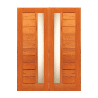 1-Lite Midcentury Modern Rustic Hardwood Exterior Sidelite Door Slabs – Retro 24