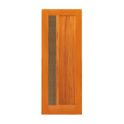 1-Lite Midcentury Modern Rustic Hardwood Exterior Single Door Slab – Retro 25