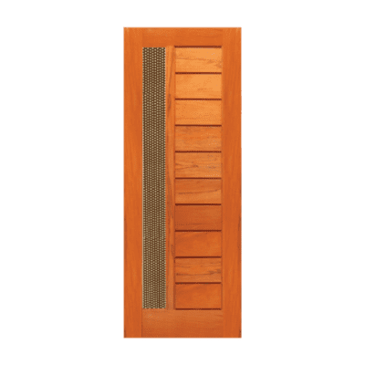 1-Lite Midcentury Modern Rustic Hardwood Exterior Sidelite Door Slabs – Retro 33